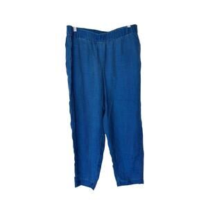 J. Jill Indigo Pure Jill Blue Chambray Denim Pull on Stretch Pants Medium Petite